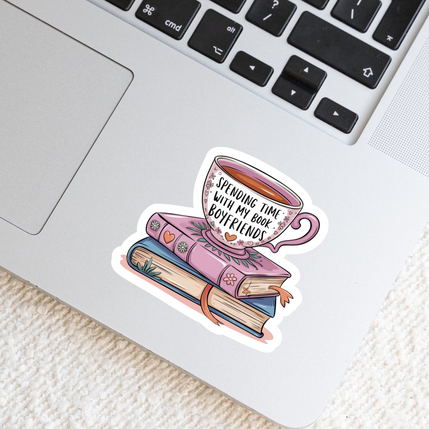 Spending Time With My Book Boyfriends – 3" Waterproof Bookish Sticker with Holo Overlay – Reading, Books, Reader Gift, Book Lover