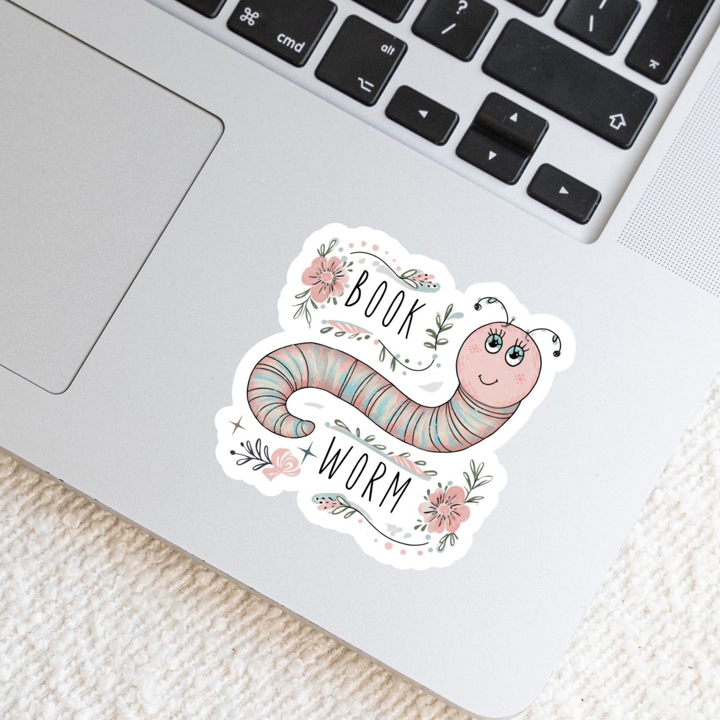 Book Worm – 3" Waterproof Bookish Sticker with Holo Overlay – Reading, Books, Reader Gift, Book Lover