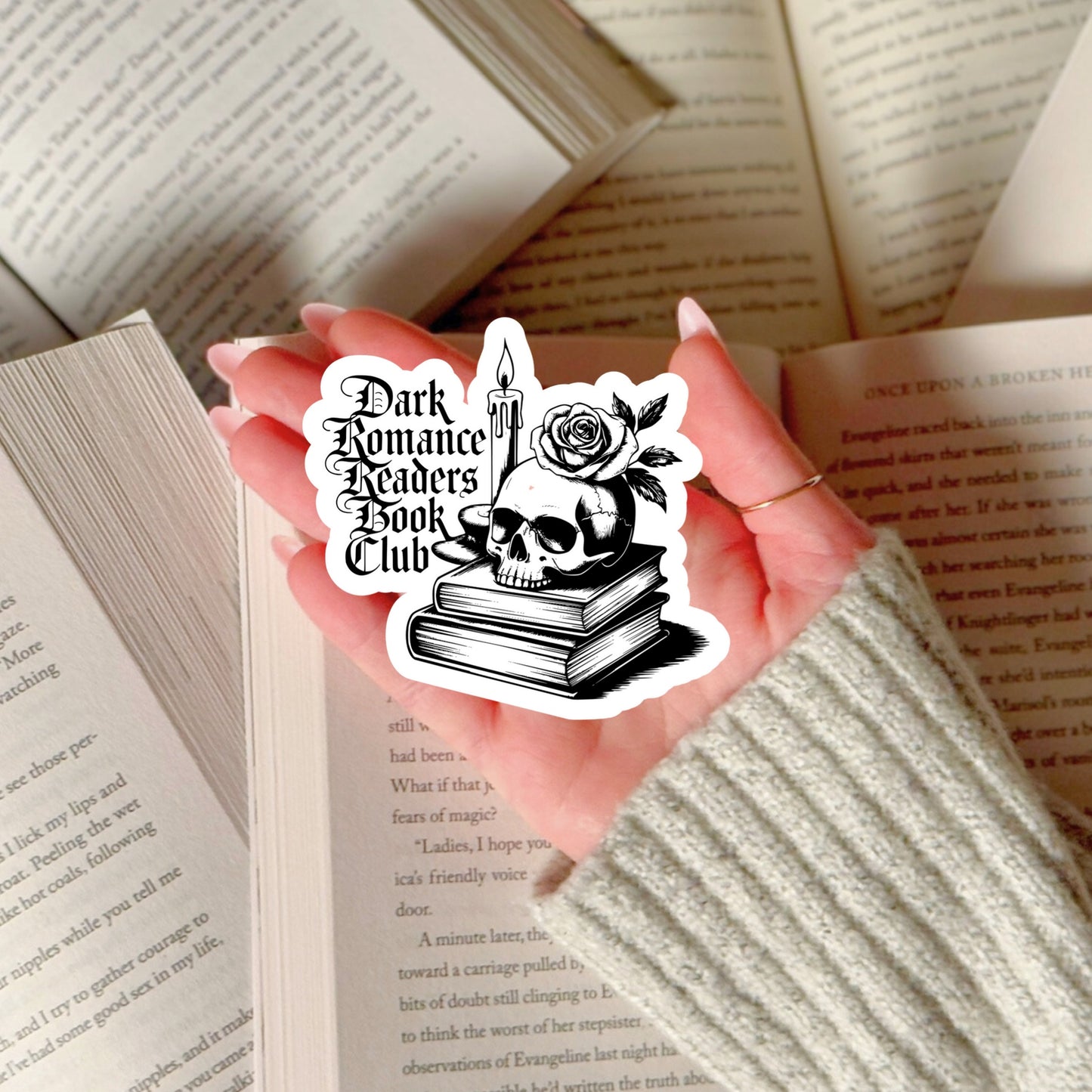 Dark Romance Readers Club – 3" Waterproof Bookish Sticker with Holo Overlay – Reading, Books, Reader Gift, Book Lover