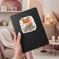Cute Fox on Books – 3" Waterproof Bookish Sticker with Holo Overlay – Reading, Books, Reader Gift, Book Lover