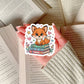 Cute Fox on Books – 3" Waterproof Bookish Sticker with Holo Overlay – Reading, Books, Reader Gift, Book Lover