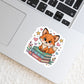 Cute Fox on Books – 3" Waterproof Bookish Sticker with Holo Overlay – Reading, Books, Reader Gift, Book Lover