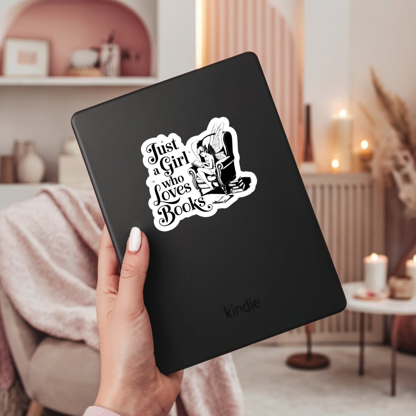 Just a Girl Who Loves Books – 3" Waterproof Bookish Sticker with Holo Overlay – Reading, Books, Reader Gift, Book Lover