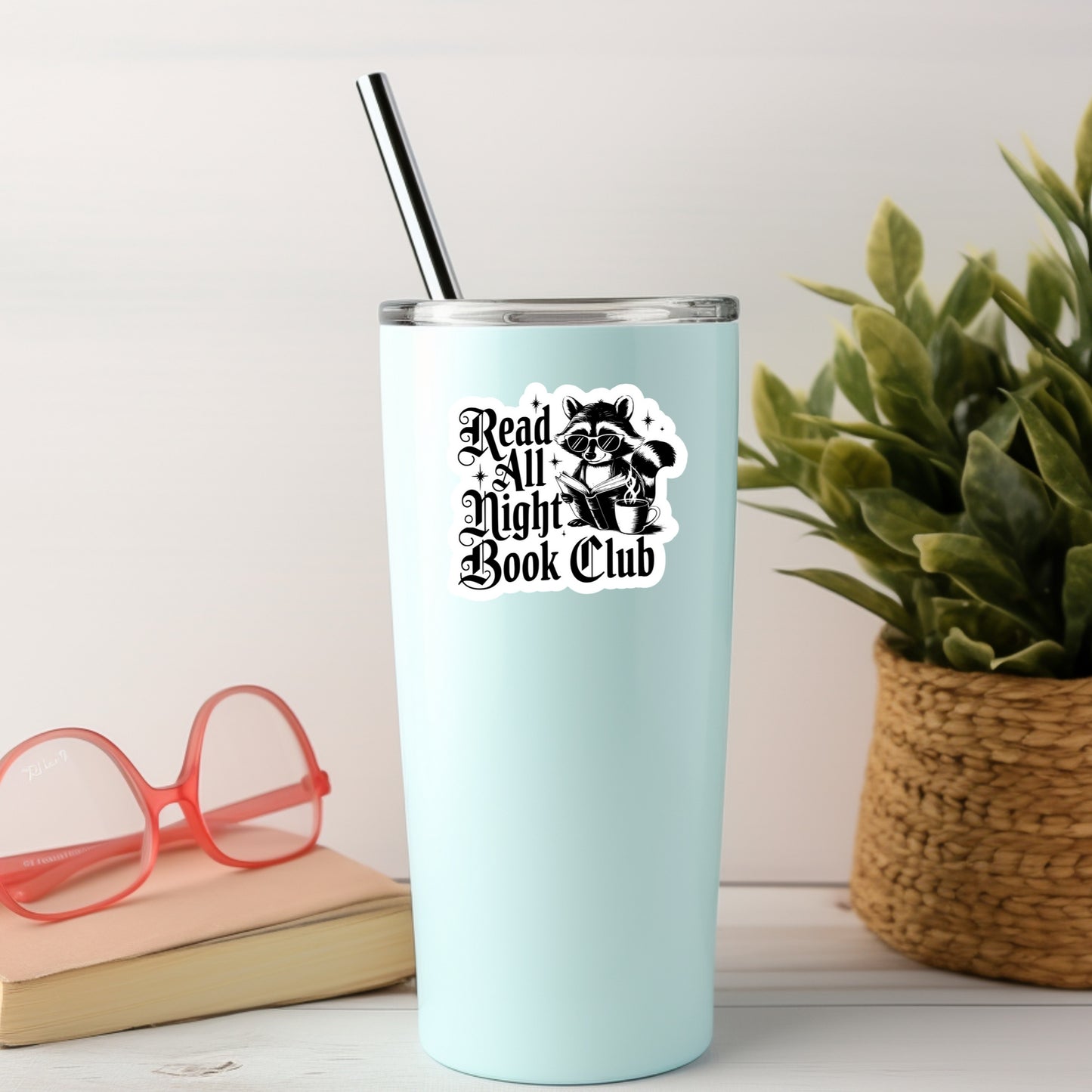 Read all Night Book CLub – 3" Waterproof Bookish Sticker with Holo Overlay – Reading, Books, Reader Gift, Book Lover