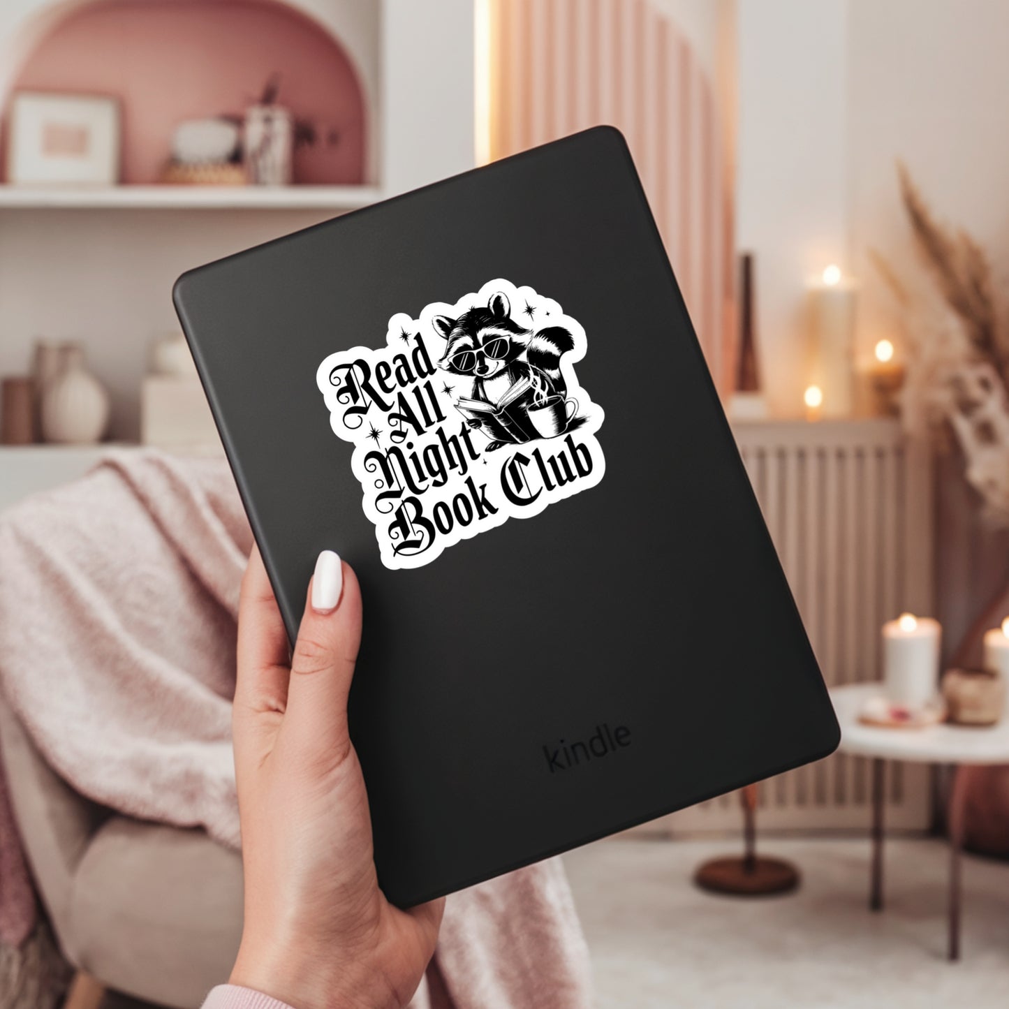 Read all Night Book CLub – 3" Waterproof Bookish Sticker with Holo Overlay – Reading, Books, Reader Gift, Book Lover