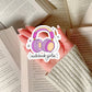 Audio Book Girlie Pink and Purple – 3" Waterproof Bookish Sticker with Holo Overlay – Reading, Books, Reader Gift, Book Lover
