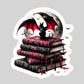 Gothic Dark Romance Bat on Books – 3" Waterproof Bookish Sticker with Holo Overlay – Reading, Books, Reader Gift, Book Lover