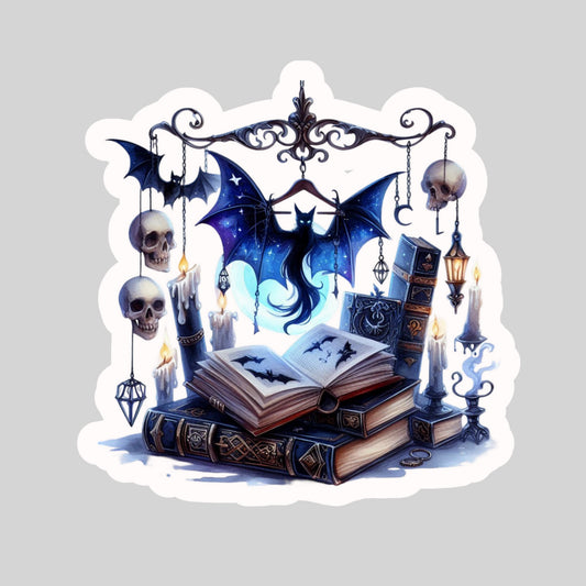 Gothic Dark Romance Book Scene– 3" Waterproof Bookish Sticker with Holo Overlay – Reading, Books, Reader Gift, Book Lover