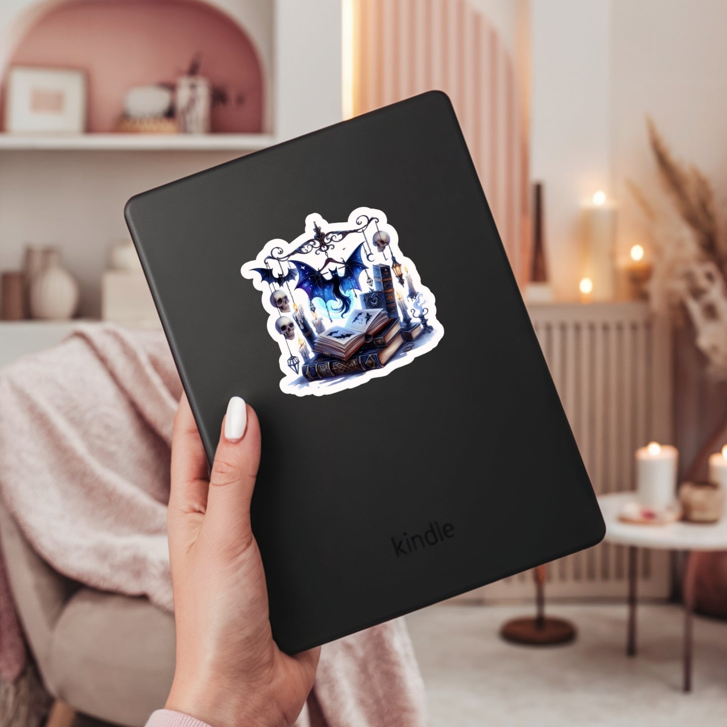 Gothic Dark Romance Book Scene– 3" Waterproof Bookish Sticker with Holo Overlay – Reading, Books, Reader Gift, Book Lover