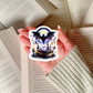 Dark Gothic Bat Book Scene – 3" Waterproof Bookish Sticker with Holo Overlay – Reading, Books, Reader Gift, Book Lover