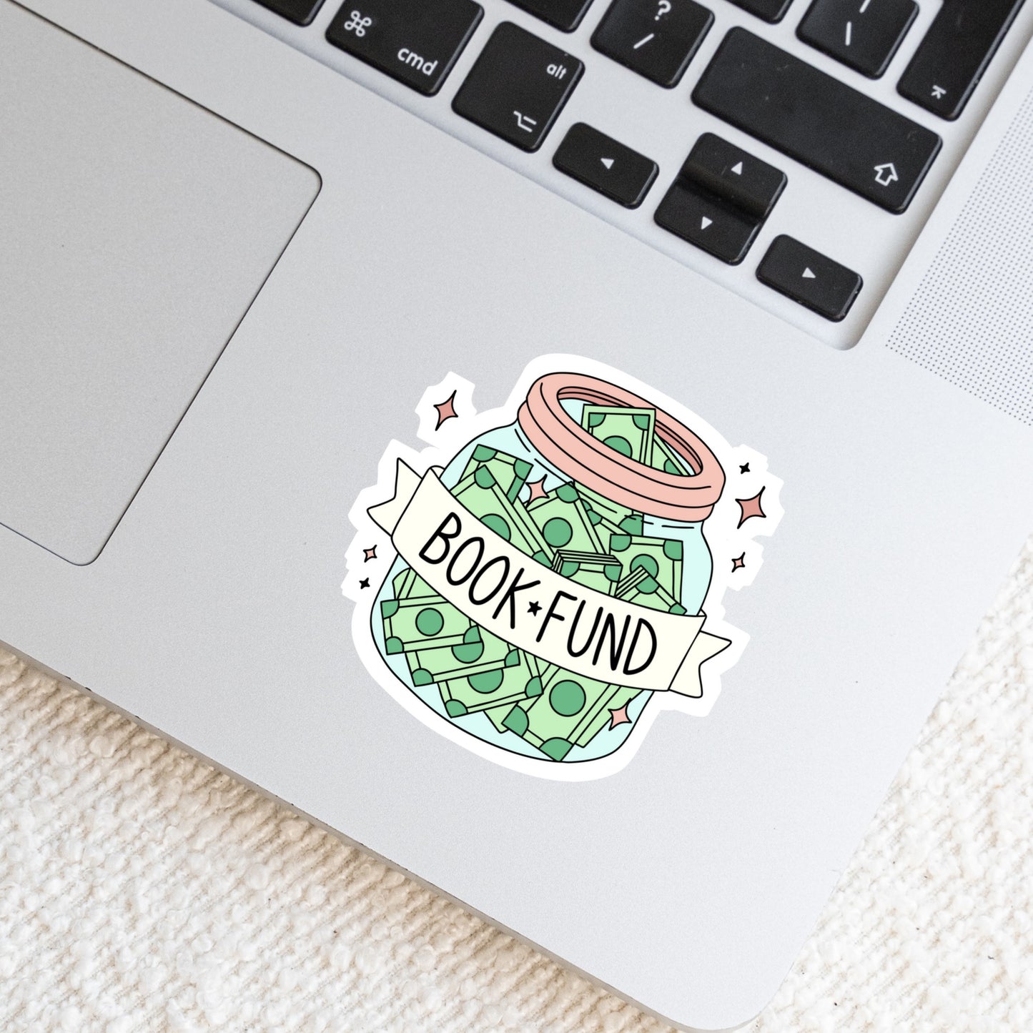 Book Fund Money Jar – 3" Waterproof Bookish Sticker with Holo Overlay – Reading, Books, Reader Gift, Book Lover