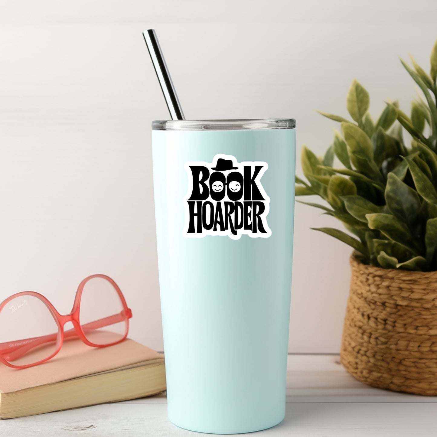 Book Hoarder – 3" Waterproof Bookish Sticker with Holo Overlay – Reading, Books, Reader Gift, Book Lover