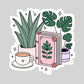 Cozy Books and Plants  – 3" Waterproof Bookish Sticker with Holo Overlay – Reading, Books, Reader Gift, Book Lover