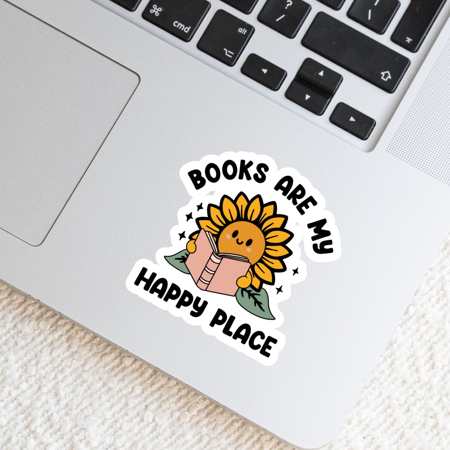 Books are My Happy Place – 3" Waterproof Bookish Sticker with Holo Overlay – Reading, Books, Reader Gift, Book Lover