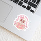Books are My Happy Place Pink Skeleton Skull – 3" Waterproof Bookish Sticker with Holo Overlay – Reading, Books, Reader Gift, Book Lover