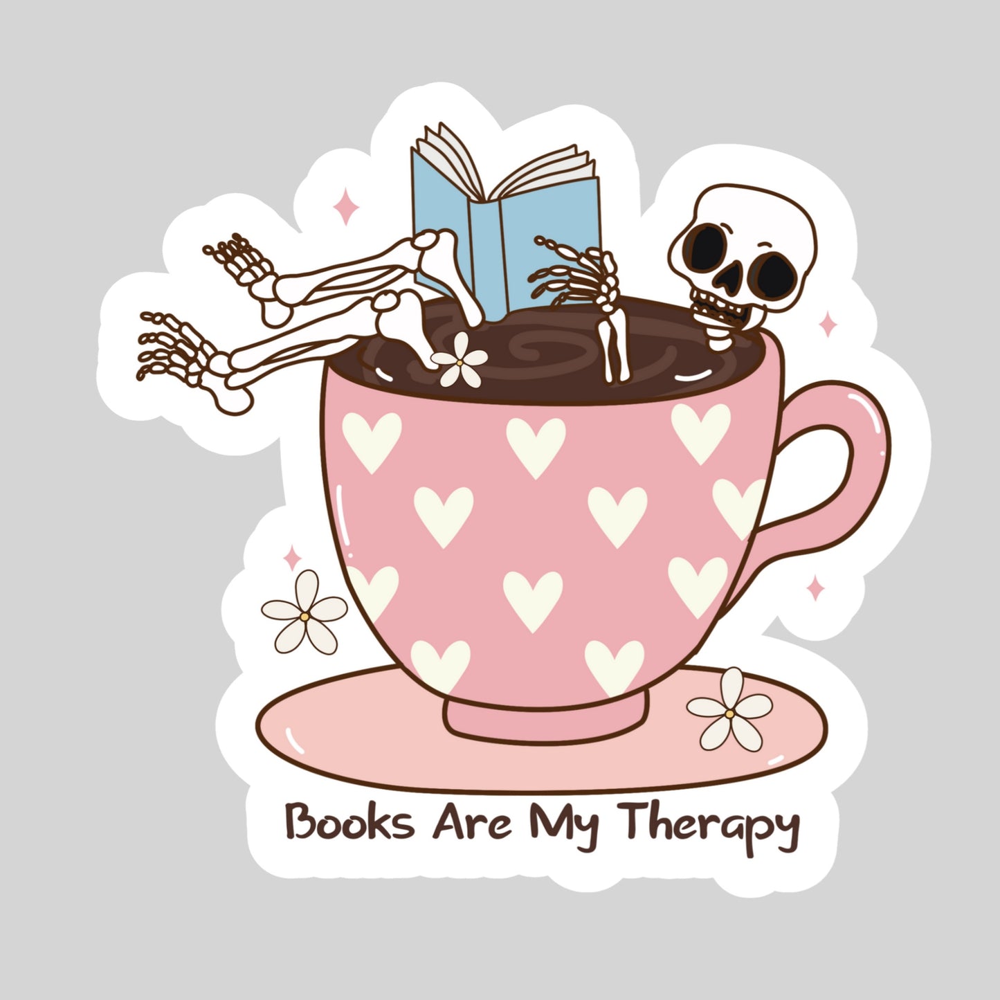 Books are my Therapy – 3" Waterproof Bookish Sticker with Holo Overlay – Reading, Books, Reader Gift, Book Lover
