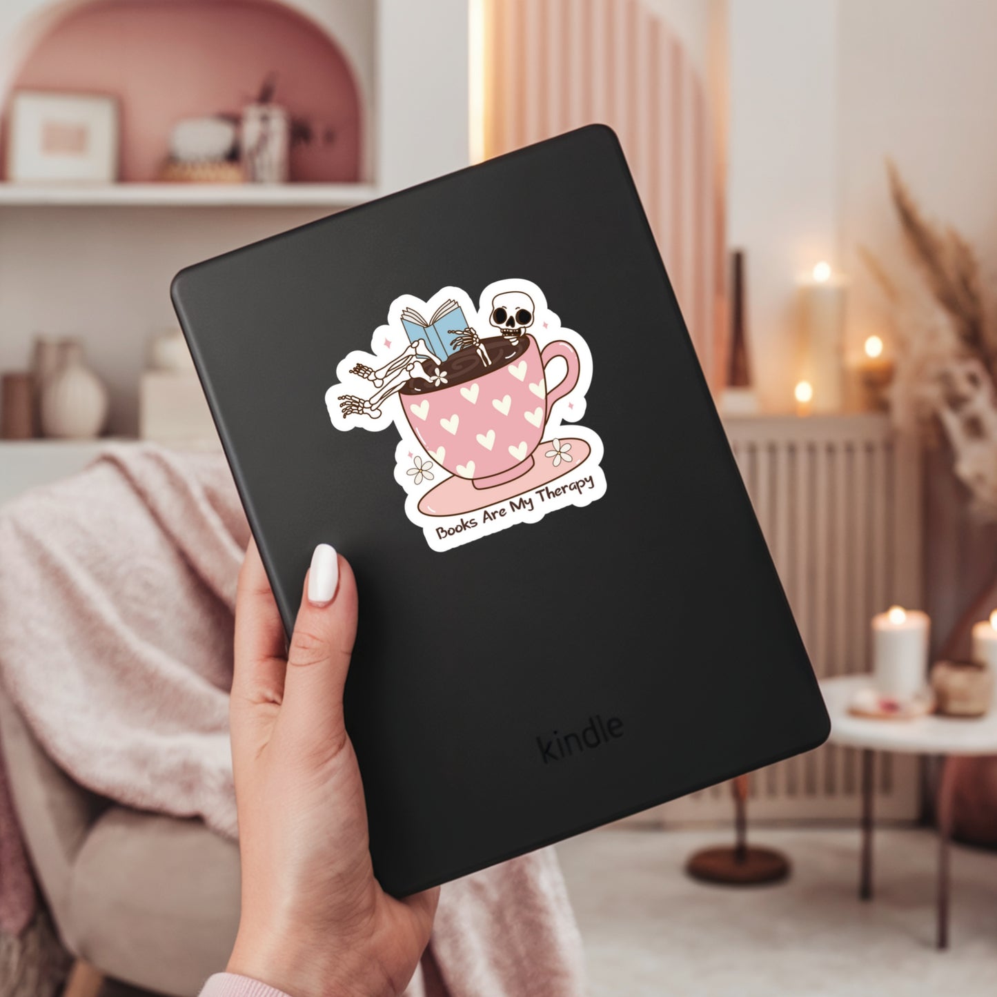 Books are my Therapy – 3" Waterproof Bookish Sticker with Holo Overlay – Reading, Books, Reader Gift, Book Lover