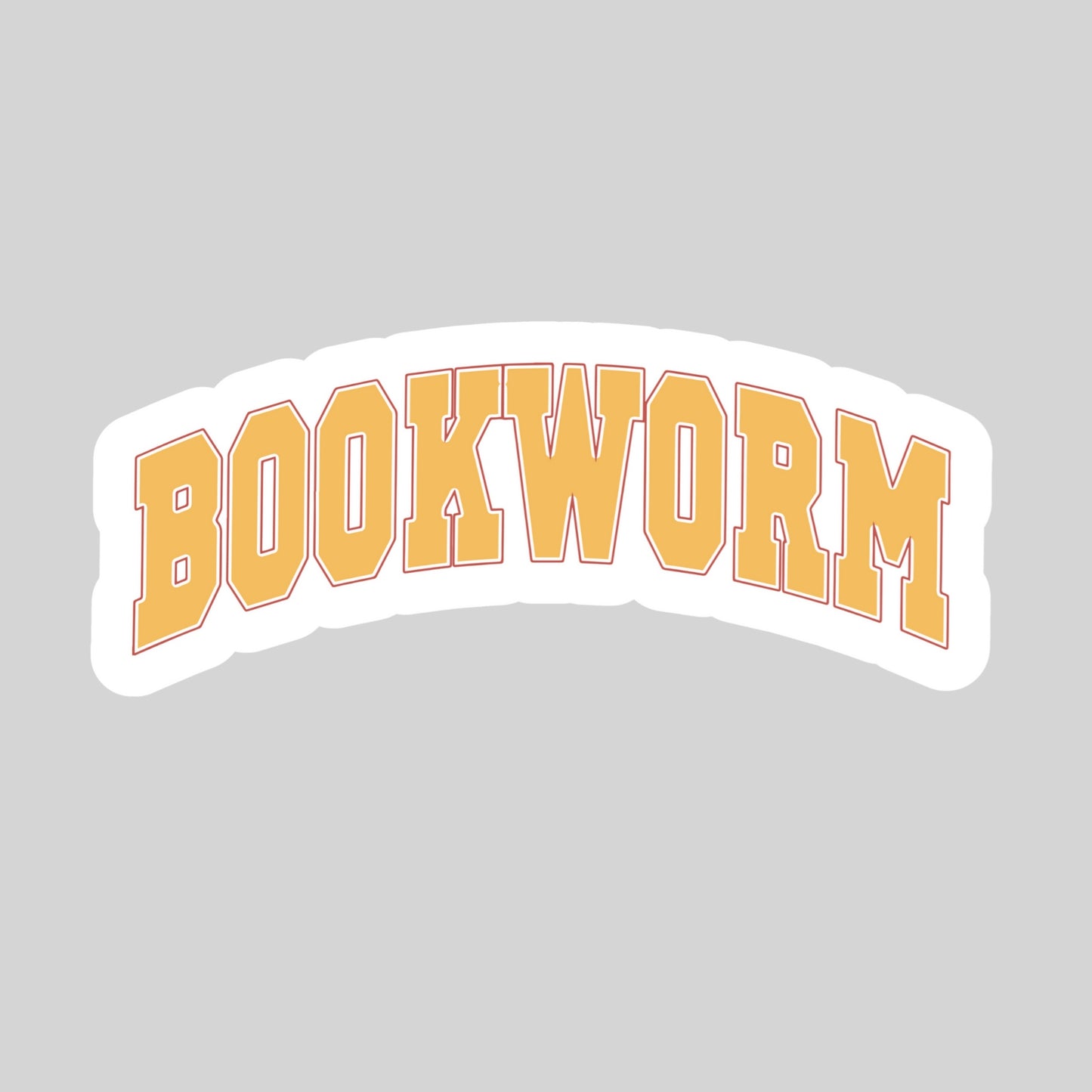 BookWorm Varsity Sticker – 3" Waterproof Bookish Sticker with Holo Overlay – Reading, Books, Reader Gift, Book Lover