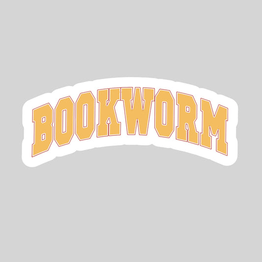 BookWorm Varsity Sticker – 3" Waterproof Bookish Sticker with Holo Overlay – Reading, Books, Reader Gift, Book Lover
