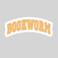 BookWorm Varsity Sticker – 3" Waterproof Bookish Sticker with Holo Overlay – Reading, Books, Reader Gift, Book Lover