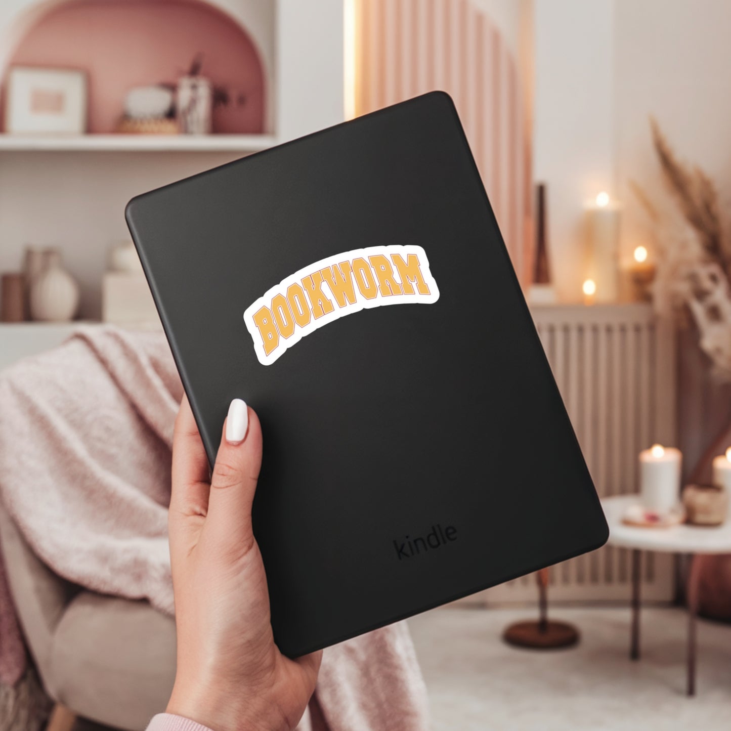 BookWorm Varsity Sticker – 3" Waterproof Bookish Sticker with Holo Overlay – Reading, Books, Reader Gift, Book Lover