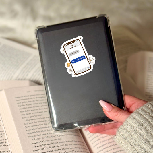 Funny Boyfriend Book Text – 3" Waterproof Bookish Sticker with Holo Overlay – Reading, Books, Reader Gift, Book Lover