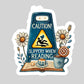 Caution Slippery When Wet Smut Reader – 3" Waterproof Bookish Sticker with Holo Overlay – Reading, Books, Reader Gift, Book Lover
