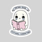 Crying Over Fictional Characters Ghost – 3" Waterproof Bookish Sticker with Holo Overlay – Reading, Books, Reader Gift, Book Lover