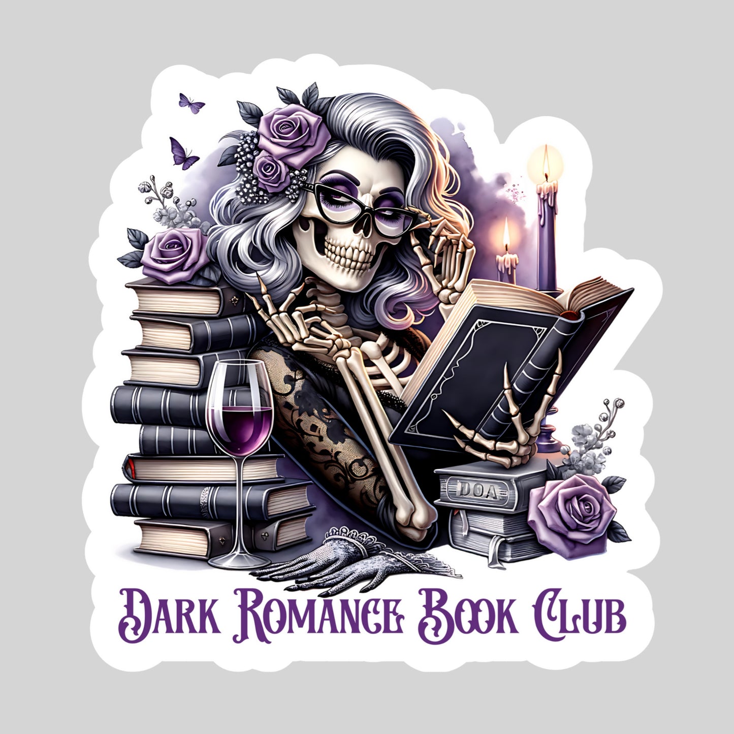 Dark Romance Book Club – 3" Waterproof Bookish Sticker with Holo Overlay – Reading, Books, Reader Gift, Book Lover