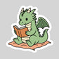 Dragon Reading Books – 3" Waterproof Bookish Sticker with Holo Overlay – Reading, Books, Reader Gift, Book Lover