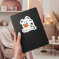 Cute Halloween Ghost Reading WIth Kitty Cat – 3" Waterproof Bookish Sticker with Holo Overlay – Reading, Books, Reader Gift, Book Lover
