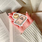 Girl Dinner Books with Coffee – 3" Waterproof Bookish Sticker with Holo Overlay – Reading, Books, Reader Gift, Book Lover