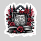Good Girls Read Bad Books Gothic Catch with Roses Dark ROmance – 3" Waterproof Bookish Sticker with Holo Overlay – Reading, Books, Reader Gift, Book Lover