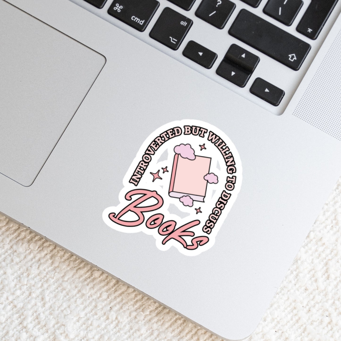 Introverted But Willing to Discuss Books Book Reader Sticker – 3" Waterproof Bookish Sticker with Holo Overlay – Book Lover, Bookstore Merch