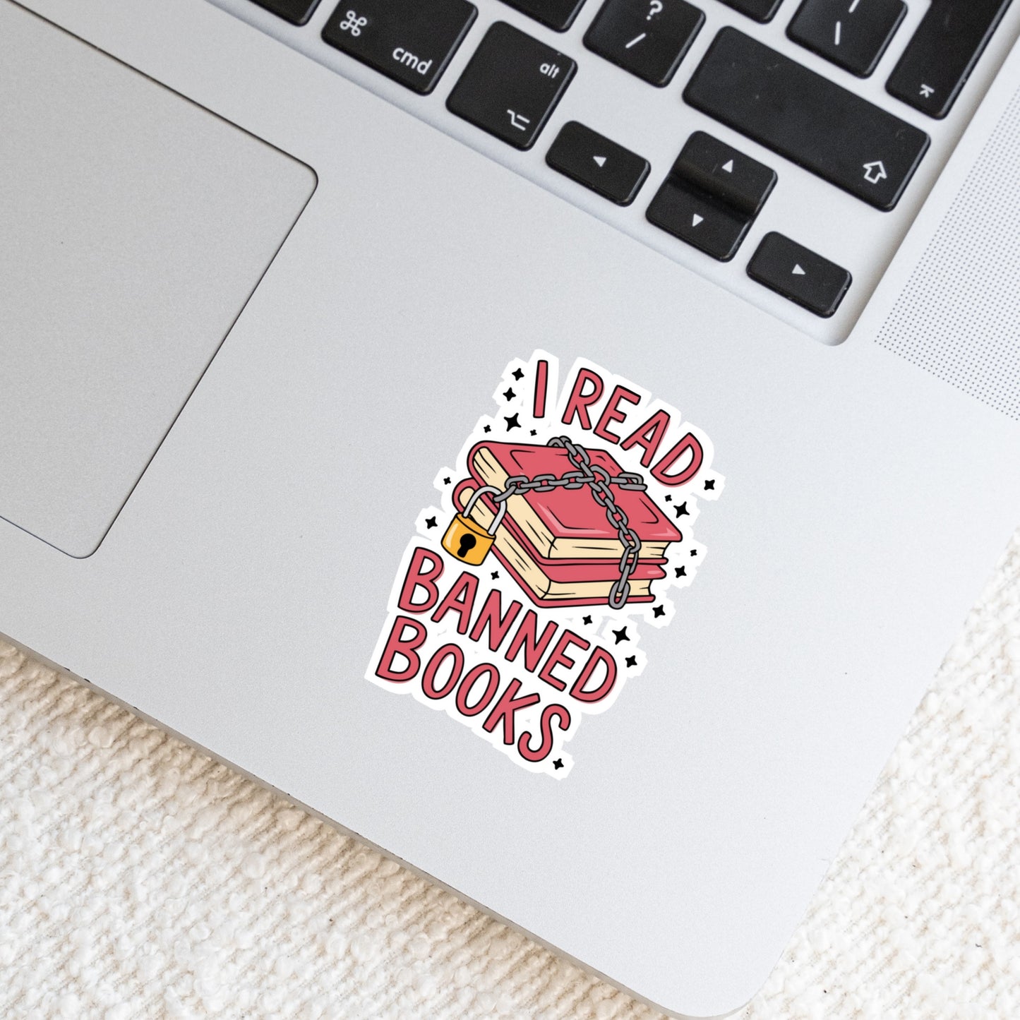 I Read Banned Books Book Reader Sticker – 3" Waterproof Bookish Sticker with Holo Overlay – Reading, Books, Reader Gift, Book Lover, Bookstore Merch