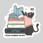 I Read Banned Books with Cat Book Reader Sticker – 3" Waterproof Bookish Sticker with Holo Overlay – Reading, Books, Reader Gift, Book Lover, Bookstore Merch