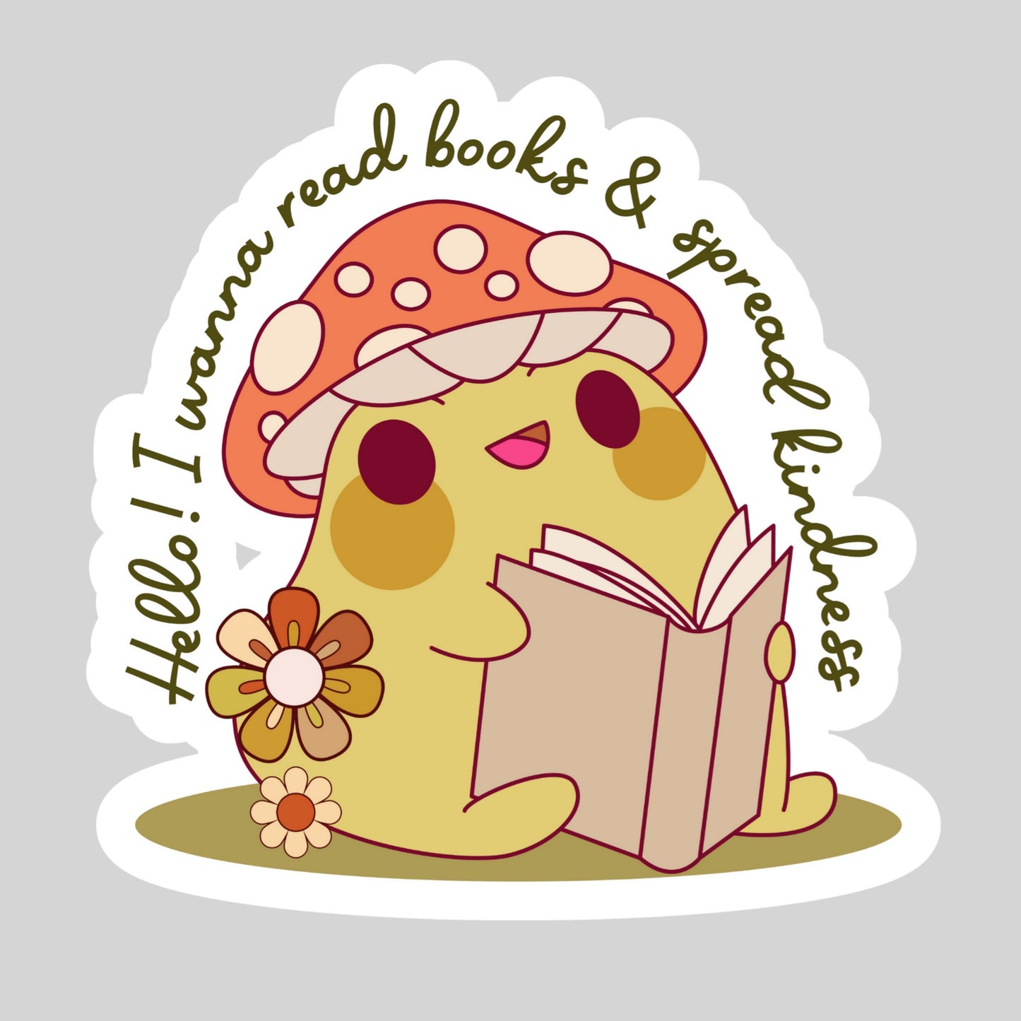 I Want to Read Books and Spread Knowledge Toad Book Reader Sticker – 3" Waterproof Bookish Sticker with Holo Overlay – Reading, Books, Reader Gift, Book Lover, Bookstore Merch