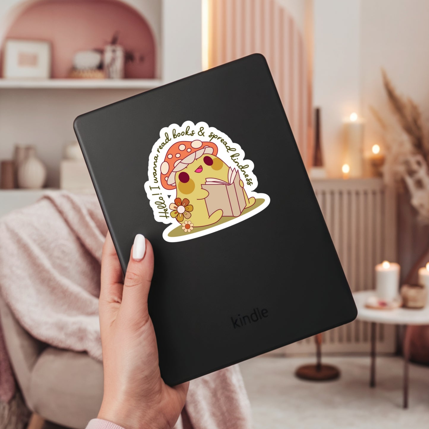 I Want to Read Books and Spread Knowledge Toad Book Reader Sticker – 3" Waterproof Bookish Sticker with Holo Overlay – Reading, Books, Reader Gift, Book Lover, Bookstore Merch