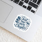Just Ine More Chapter Blue Chinoiserie Book Reader Sticker – 3" Waterproof Bookish Sticker with Holo Overlay – Reading, Books, Reader Gift, Book Lover, Bookstore Merch