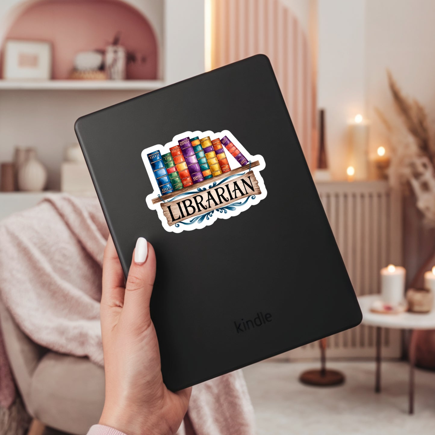 Librarian Book Reader Sticker – 3" Waterproof Bookish Sticker with Holo Overlay – Reading, Books, Reader Gift, Book Lover, Bookstore Merch