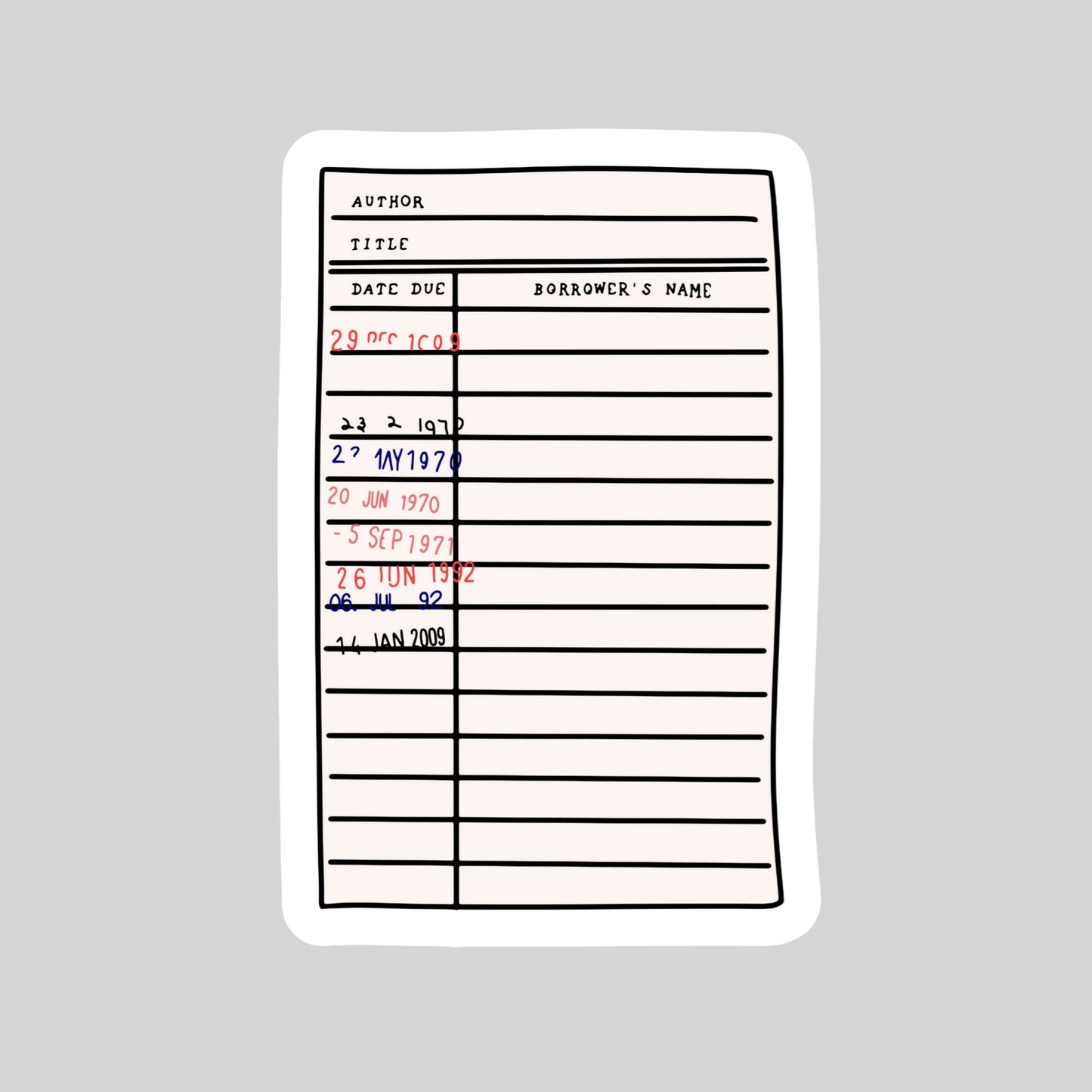 Library Card Due DateBook Reader Sticker – 3" Waterproof Bookish Sticker with Holo Overlay - Reader Gift, Book Lover, Bookstore Merch