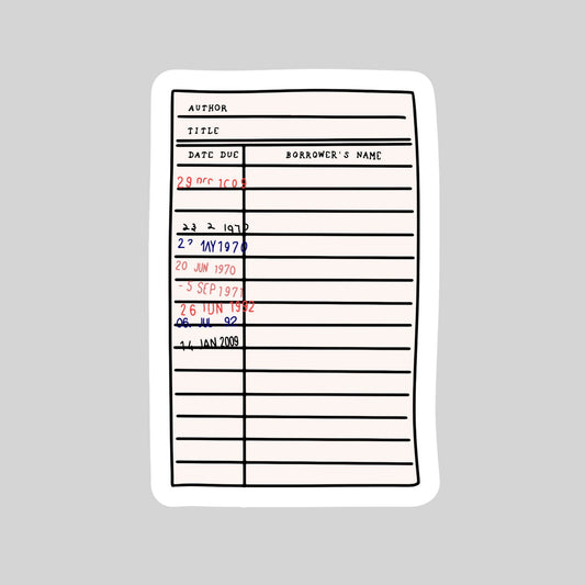 Library Card Due DateBook Reader Sticker – 3" Waterproof Bookish Sticker with Holo Overlay - Reader Gift, Book Lover, Bookstore Merch