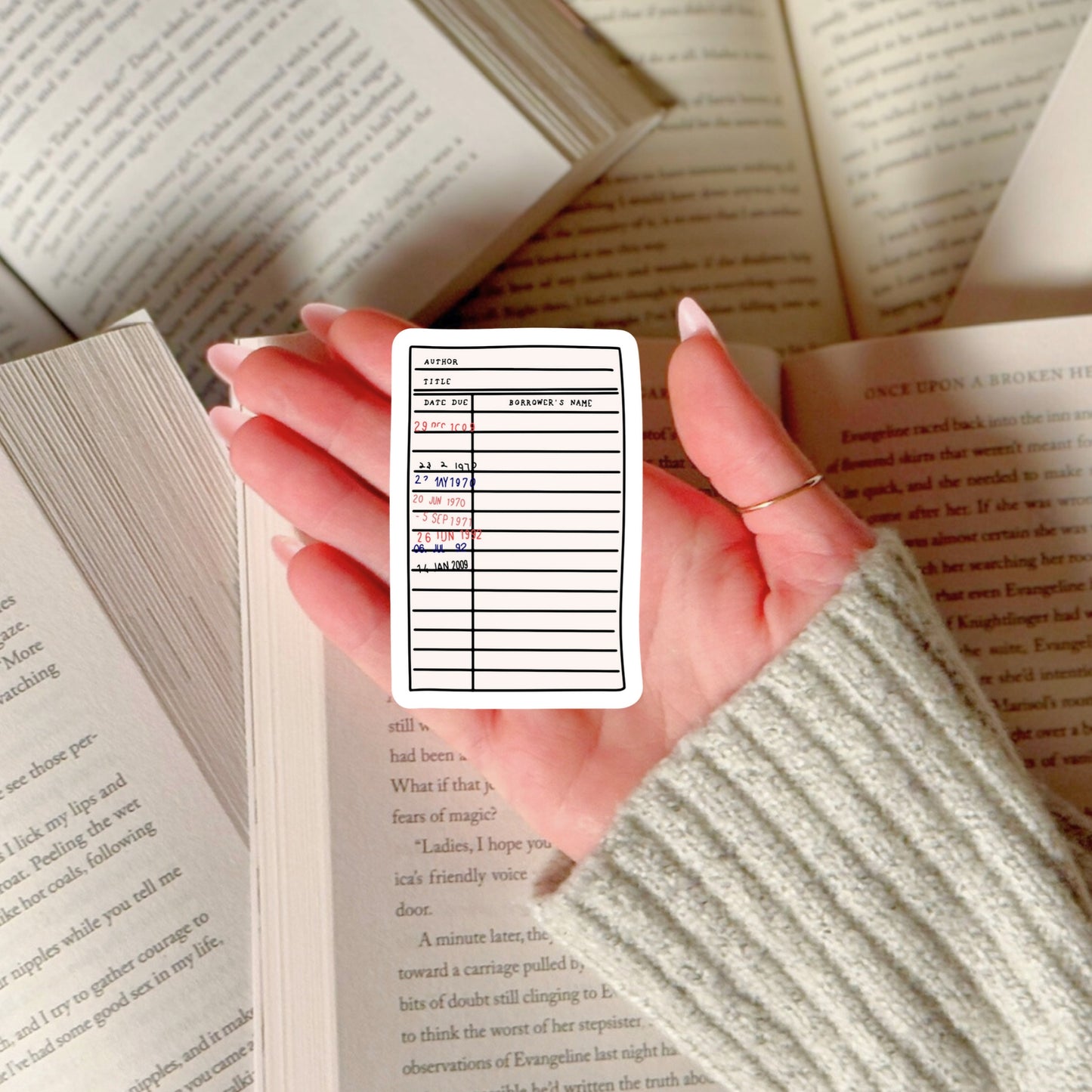 Library Card Due DateBook Reader Sticker – 3" Waterproof Bookish Sticker with Holo Overlay - Reader Gift, Book Lover, Bookstore Merch