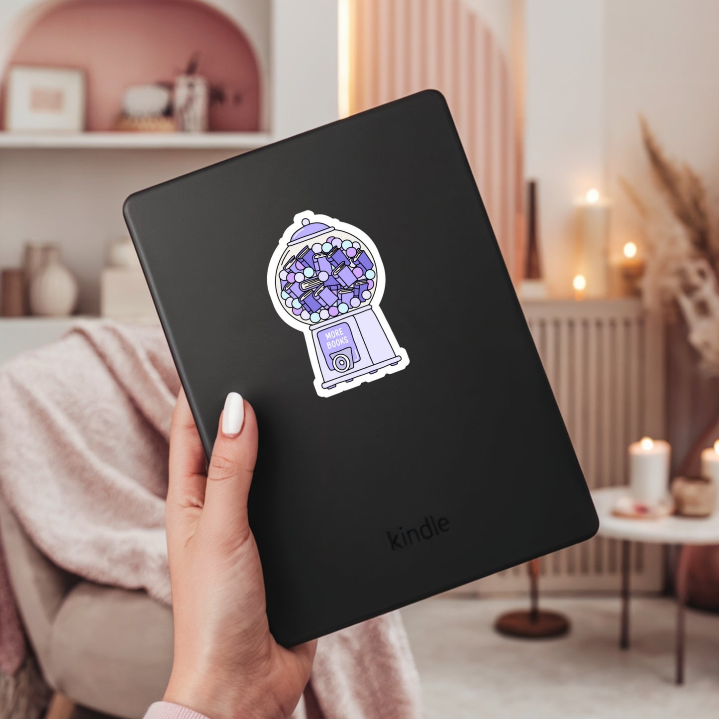 More Books Gumball Machine – 3" Waterproof Bookish Sticker with Holo Overlay – Reading, Books, Reader Gift, Book Lover, Bookstore Merch