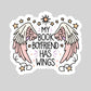 My Book Boyfriend has Wings Book Reader Sticker – 3" Waterproof Bookish Sticker with Holo Overlay – Reader Gift, Book Lover, Bookstore Merch