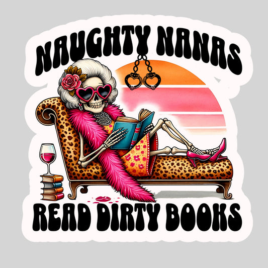 Naughty Mams Read Dirty Books Book Reader Sticker – 3" Waterproof Bookish Sticker with Holo Overlay - Book Lover, Bookstore Merch