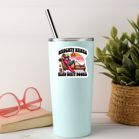 Naughty Mams Read Dirty Books Book Reader Sticker – 3" Waterproof Bookish Sticker with Holo Overlay - Book Lover, Bookstore Merch