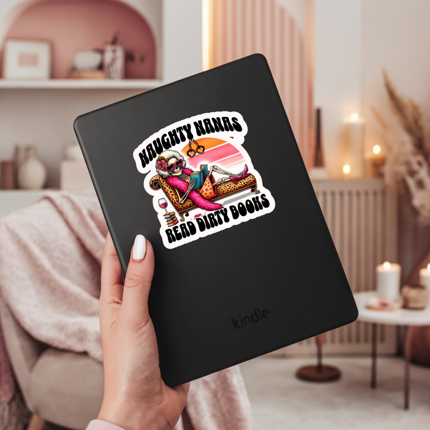 Naughty Mams Read Dirty Books Book Reader Sticker – 3" Waterproof Bookish Sticker with Holo Overlay - Book Lover, Bookstore Merch