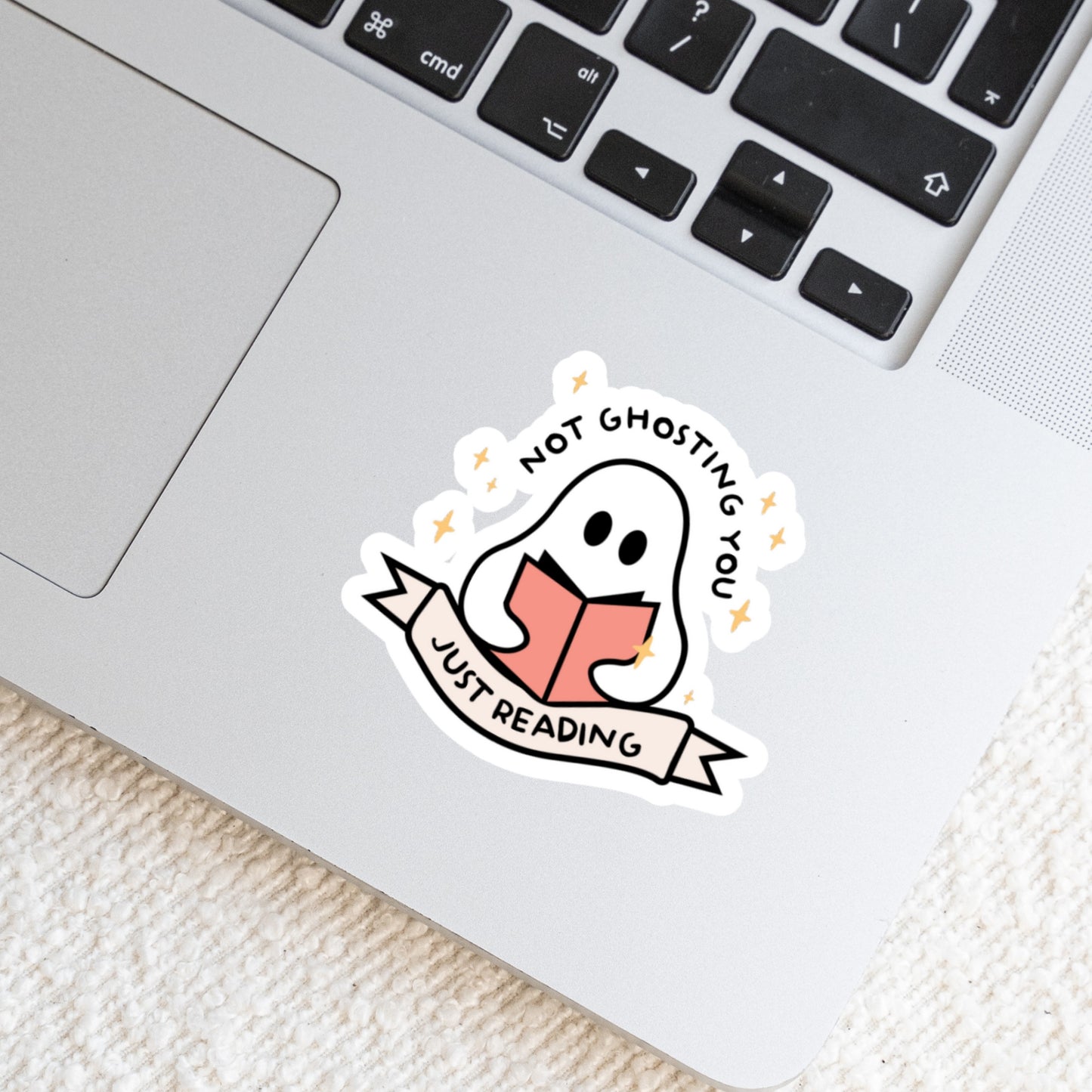 Not Ghosting You Just Reading Book Reader Sticker – 3" Waterproof Bookish Sticker with Holo Overlay – Reading, Books, Reader Gift, Book Lover, Bookstore Merch