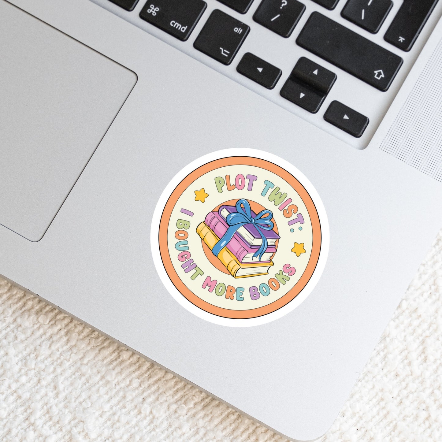Plot Twist I Bought More Books Book Reader Sticker – 3" Waterproof Bookish Sticker with Holo Overlay – Reading, Books, Reader Gift, Book Lover, Bookstore Merch